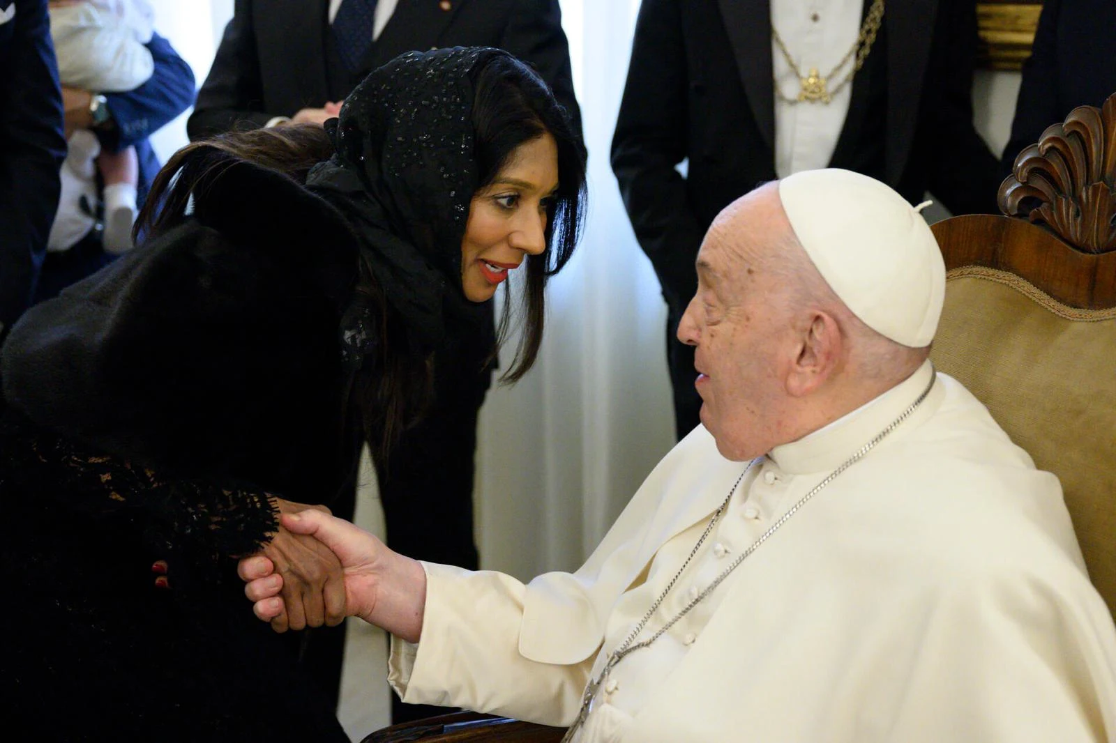 Dr. Sharda Harvey meeting His Holiness Pope Francis